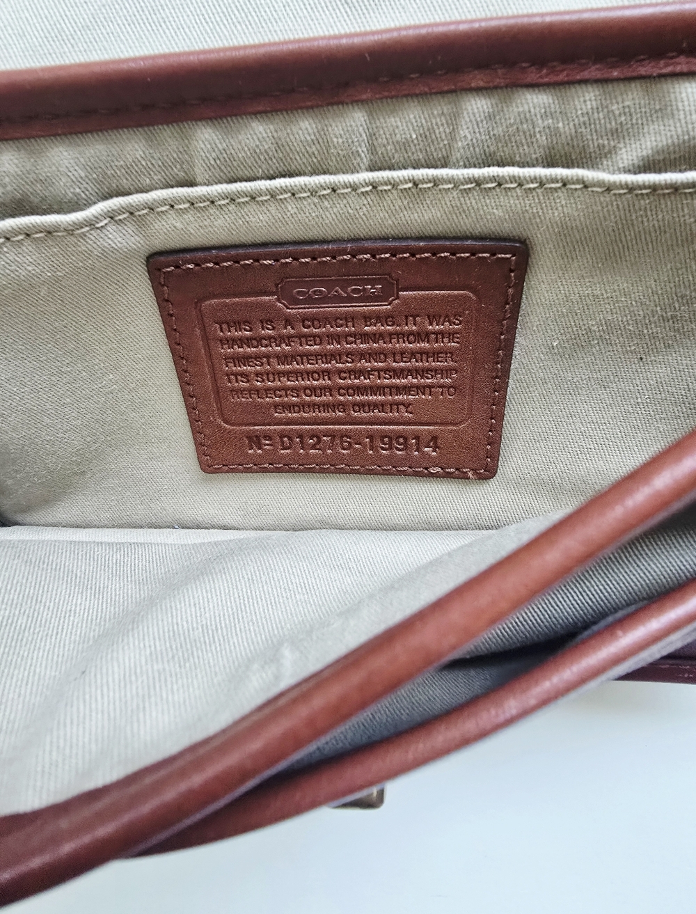 COACH VTG Y2k Legacy Cognac Leather Penny Crossbody Purse Tassels Turnlock - Picture 8 of 16